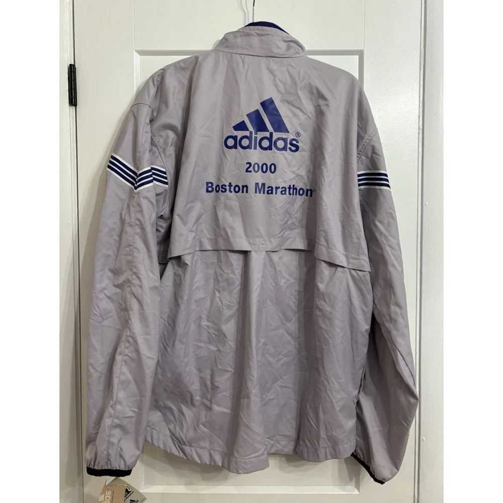 Vintage 2000 Boston‎ Marathon Adidas Iridium/Carbon Windbreaker Jacket Size XL